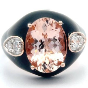 3.61 Carat Natural Morganite & Natural Diamond Ring in 14K Rose Gold $12,240 Appraisal Included VIDEO