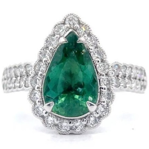 2.44 Carat Natural Paraiba Tourmaline & Natural Diamond Ring in Platinum $17,547 Appraisal Included VIDEO