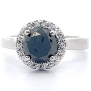 1.83 Carat Natural Black and White Diamond Ring in 14K White Gold $5,830 Appraisal Included VIDEO