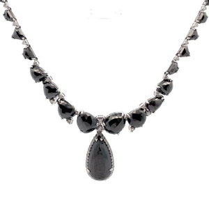 102.00 Carat Fancy Black & Natural Diamond Necklace in Platinum $68,590 Appraisal Included