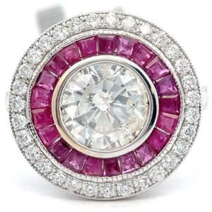 3.13 Carat Natural Ruby & Natural Diamond Ring in 18K White Gold $17,105 Appraisal Included VIDEO