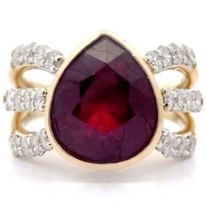4.11 Carat Natural Ruby & Natural Diamond Ring in 14K Yellow Gold $6,150 Appraisal Included VIDEO