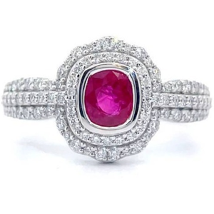 Aaron Gottlieb 1.24 Carat Natural Burmese Ruby & Natural Diamond Ring in Platinum w GIA Report $14,785 Appraisal Included VIDEO