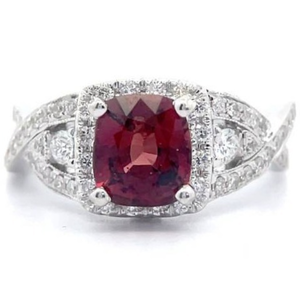 2.36 Carat Natural Spinel & Natural Diamond Ring in 18K White Gold w GIA Report $18,930 Appraisal Included VIDEO