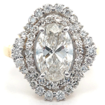 Large 4.10 Carat Diamond Oval Ballerina Cluster Ring in 14k Yellow Gold; $5,999 Retail *VIDEO*