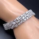 One-of-a-Kind 28.16 Natural Diamond Hidden Clasp Bracelet in 18k White Gold; $72,000 Retail *VIDEO*