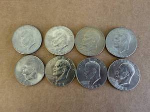 1974, 1976 Var 2, 1977 & 1978 D & P Eisenhower Dollars - 8 Total