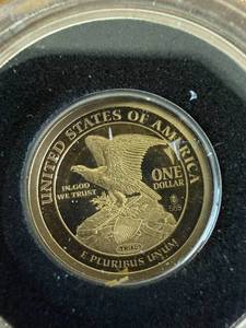 2014 Historic Eagle Dollar Trial Coin .5 Grams 14K Gold