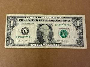2013 K11 Star Dollar with 5 - 7s in Serial Number