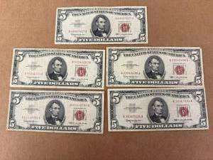 5 - 1963 $5 Red Seal Bills