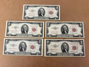 5 - 1953 Red Seal $2 Bills