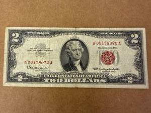 1963 Red Seal $2 Bill