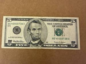 1999 FRN E5 $5 Bill VF