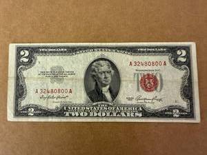 1953E Red Seal $2 Bill