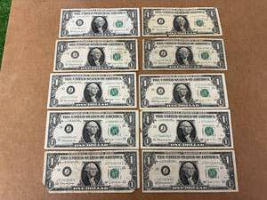 10 - 1963B Barr J10 Dollar Bills