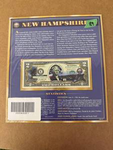 Idaho & New Hampshire Colorized $2 Bills
