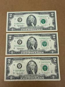 3 - 1995 6F $2 Bills