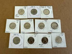 11 - 1980s & 1990s Washington Quarters From Mint Sets