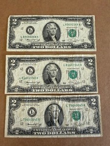 3 - 1976 C12 $2 Bills