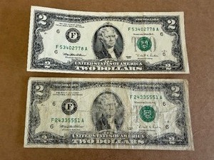 2 - 1995 F6 $2 Bills