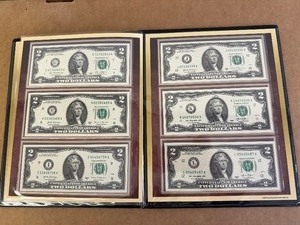 Complete Federal Reserve District $2 Bill Collection in Binder with COA  - 12 Bills