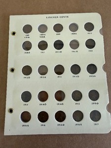 Lincoln Wheat Cents 1909VDB - 1917 (18 coins)