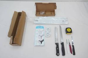 New 42-73 inch Shower Curtain Rod, Wall Mount 3-Hook Rack Kitchen Knives, Stanley 16 ft Tape Measure