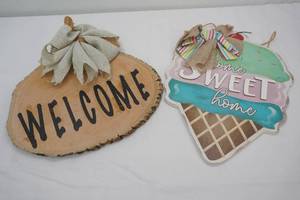 (2ct) Decorative Wooden Signs. Welcome & Home Sweet Home