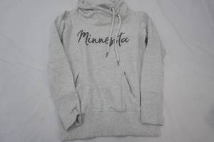 Minnesota GreyWhite Hoodie. GirlsWomens Medium