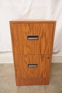 2-Drawer Metal File Cabinet. Wood Grain Finish 15x18x28