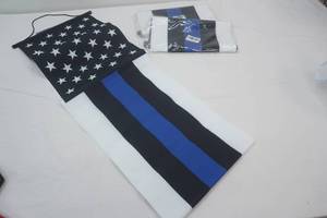 New Police Flags (3ct) Police Porch Banners. Black & Blue