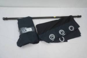 (2ct) New Black Shower Curtains. (1ct) Shower Curtain Rod
