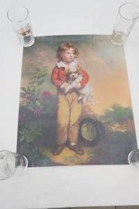 (3ct) Vintage Lithograph Art Prints. (Reproductions) Master Simpson, Pinkie, Puppy Love