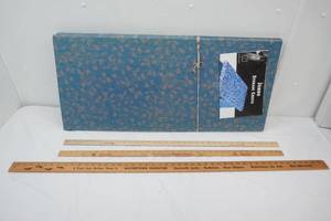 Vintage Wooden Yardsticks Cardboard Jumbo Storage Chest