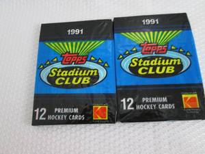 2 1991 Stadium Club Hockey Packs...