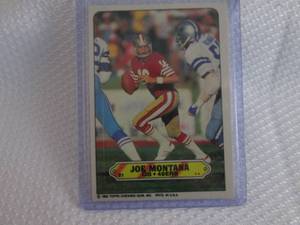 1983 Topps Joe Montana Sticker Card...