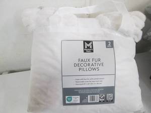 2 Faux fur decorative pillows...