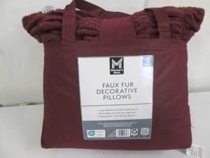 2 Faux fur decorative pillows...