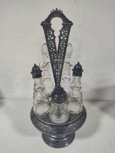Antique Five Bottle Cruet Set