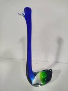 Murano Style Long Neck Glass Swan
