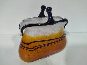 Murano Style Blown Glass Art Purse