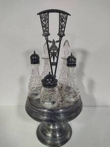 Antique Five Bottle Cruet Set