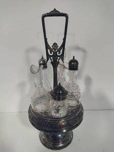 Antique Five Bottle Cruet Set