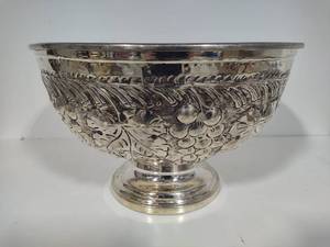 Large French Silver Plate Round Centerpiece Bowl