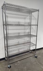 Rolling Five Shelf Metal Storage Rack