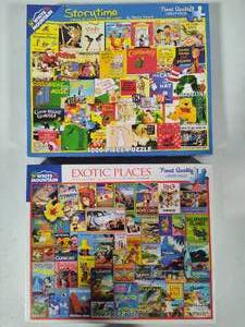 Two White Mountain 1000pc Puzzles - Complete -