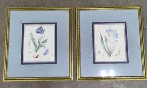 Two Floral Framed Art Prints