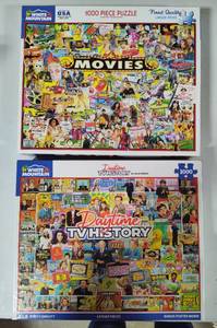 Two White Mountain 1000pc Puzzles - Complete -