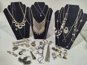 Silver Tone Costume Jewelry Lot