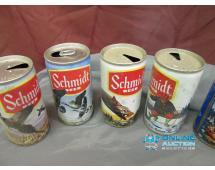 Assorted Schmidt beer cans...